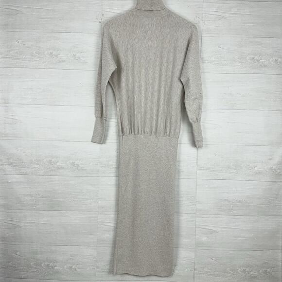Aritzia Babaton Bogart Midi Turtleneck Sweater Dress XS Birch Blouson Dolman - Picture 6 of 16